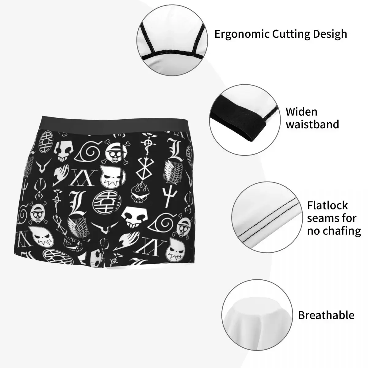 Humor-Boxer Respirant pour Homme, Culotte Pop Anime Manga Collage, Sous-Vêtement pour Zones Me