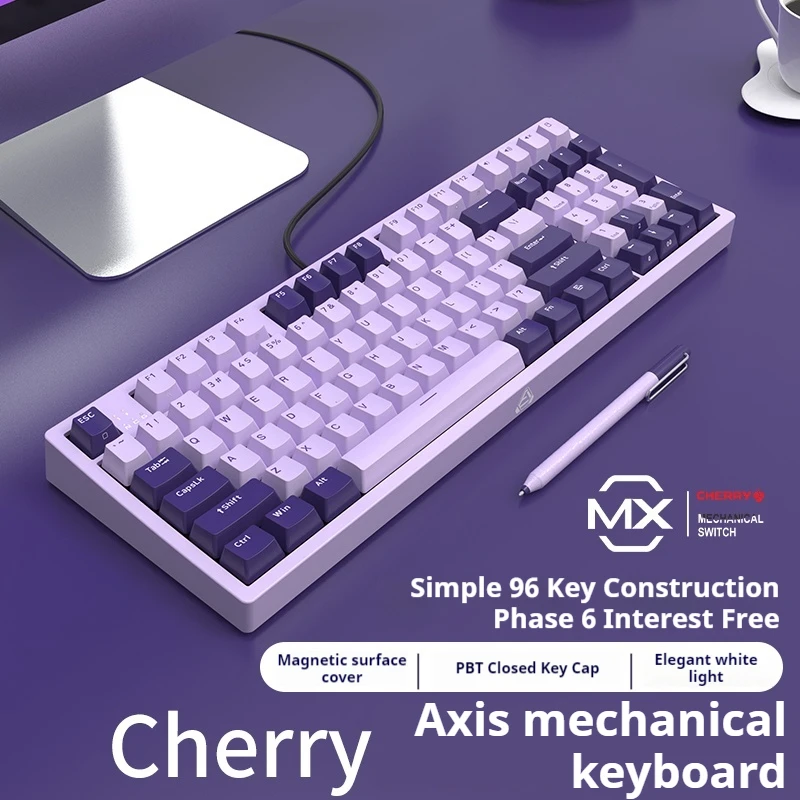 Firstblood B16 Mechanical Keyboard Cherry Axe 98s With Blue And Red Axes For Computer Office Games Pubg Mechanical Keyboard