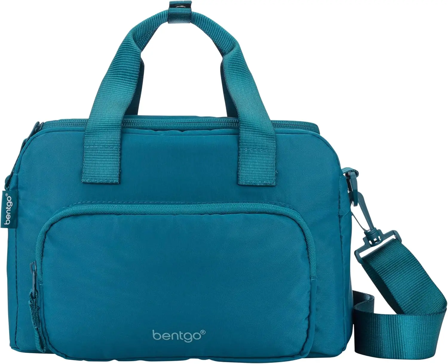 

Изолированная сумка для обеда — очень большая, легкая, с плечевым ремнем и внешним карманом (глубокий бирюзовый)