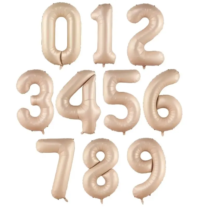 40 Inch Digital Balloon Caramel Chocolate Milky White 1To9 Digital Birthday Party Decoration Anniversary Decoration Baby Showers