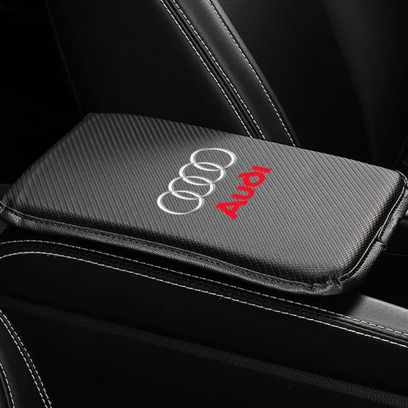 Carbon Fiber Leather Car Console Box Pad Car Armrest Cushion Cover for Audi S Q7 A1 A7 Q3 8L TT Mk2 C5 A5 A3 A4 B8 8P 8V A6 C7