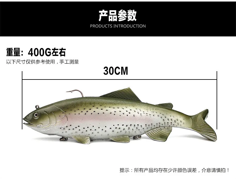 MUKUN 20cm/30cm 134g/300g Big Game 3D Plastikköder Weichköder Silikonköder zum Angeln Künstlicher Köder Isca Pesca – Detail 6