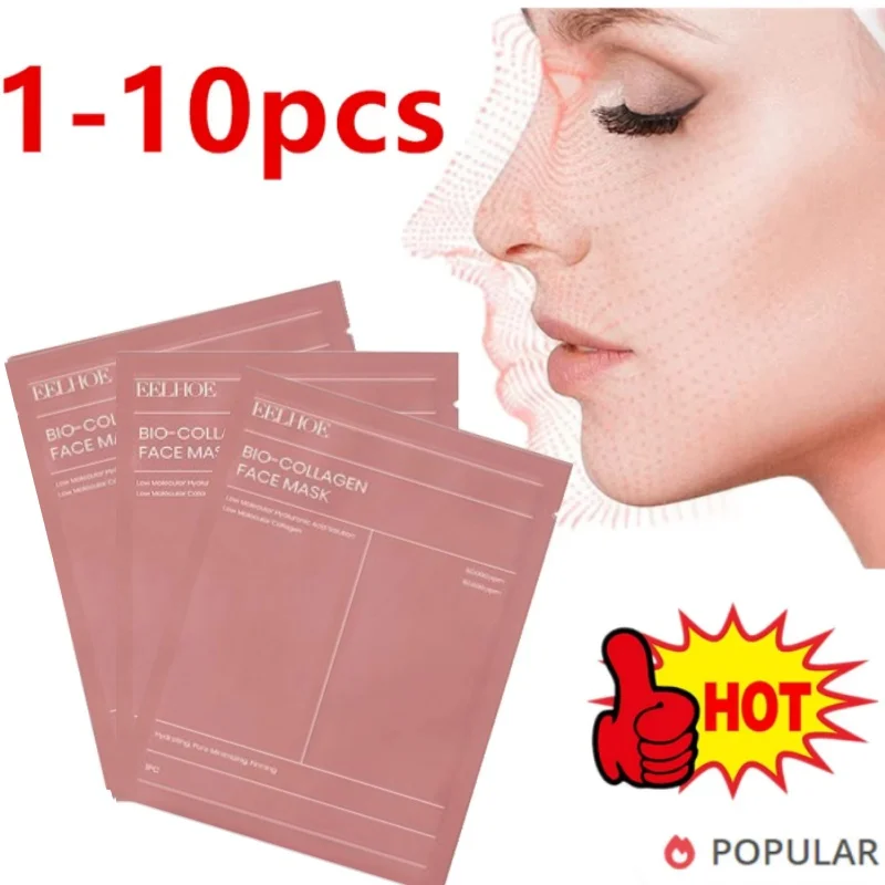 

1-10Pcs Bio Collagen Face Mask Shrink Pores Deep Hydrating Overnight Mask Moisturizing Refreshing Brightening Face Skin Care