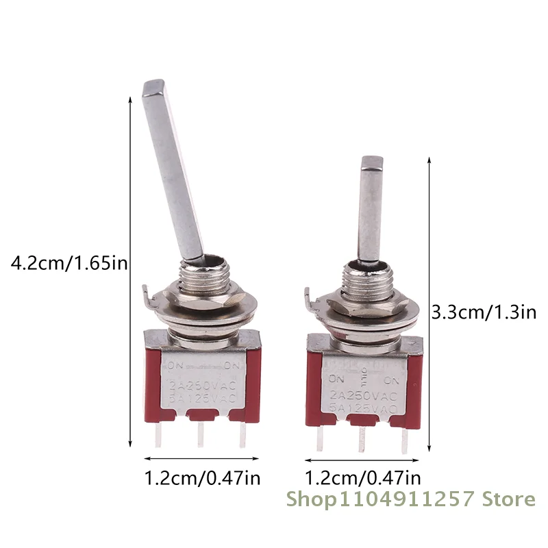 تبديل التبديل 3Pin 3/2 موقف الذاتي قفل/إعادة ضبط الذاتي على إيقاف تشغيل DPDT SPST DPST 5A 125VAC 2A 250VAC مقبض مسطح الإغلاق