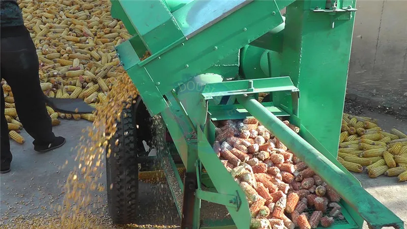 Máquina de remoção de sementes de milho duro movida a motor diesel para uso agrícola/sheller e debulhador elétrico de milho seco com alimentador de elevação