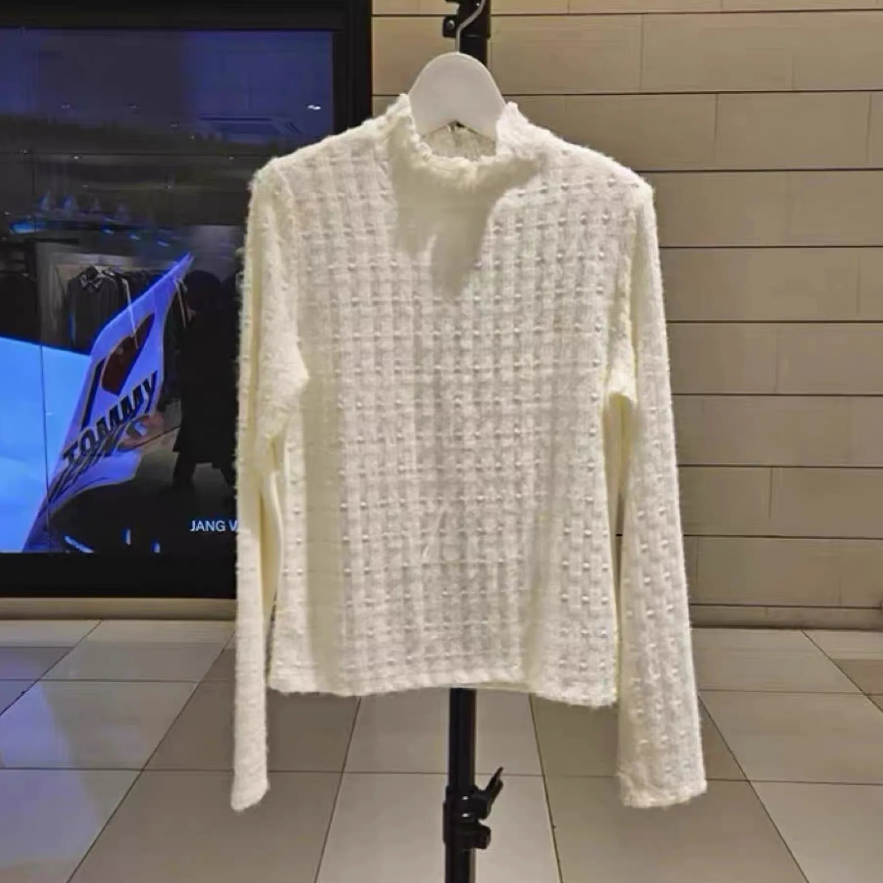 

Футболка-поло NingYao JIG26 с эффектом омоложения, универсальная, с мелкой текстурой в виде сердечек, с воротником-стойкой, на флисовой подкладке, утягивающая, базовая