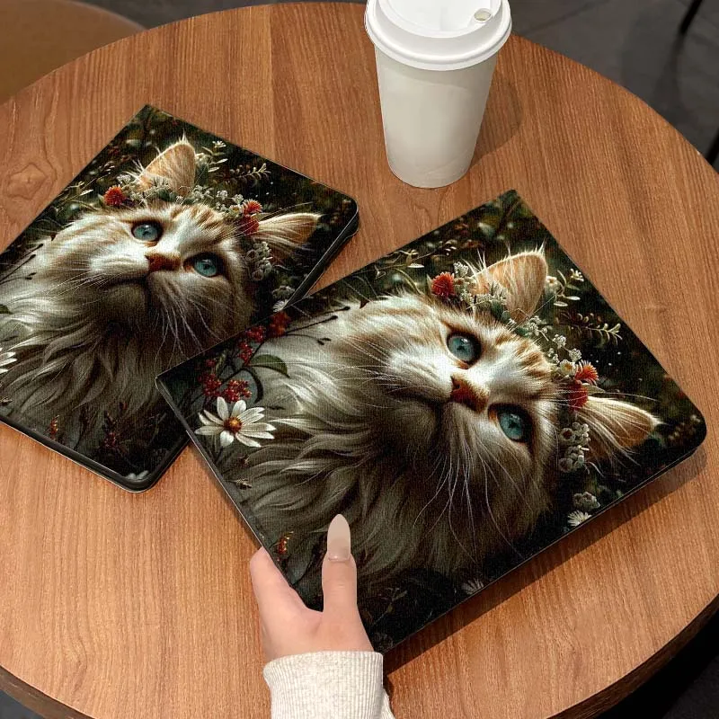 

Luck Wreath Retro Kitten For iPad Pro Air Mini 1 2 3 4 5 6 7 7th 8th 9th 10th 11th 10.2 9.7 10.5 10.9 11 12.9 Tablet Case