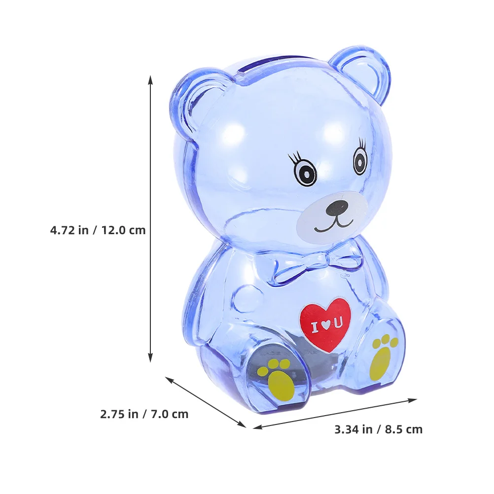 

3Pcs Cartoon Bear Piggy Bank Transparent Coin Container Lovely Saving Pot for Children Gifts Clear Bear Piggy Bank