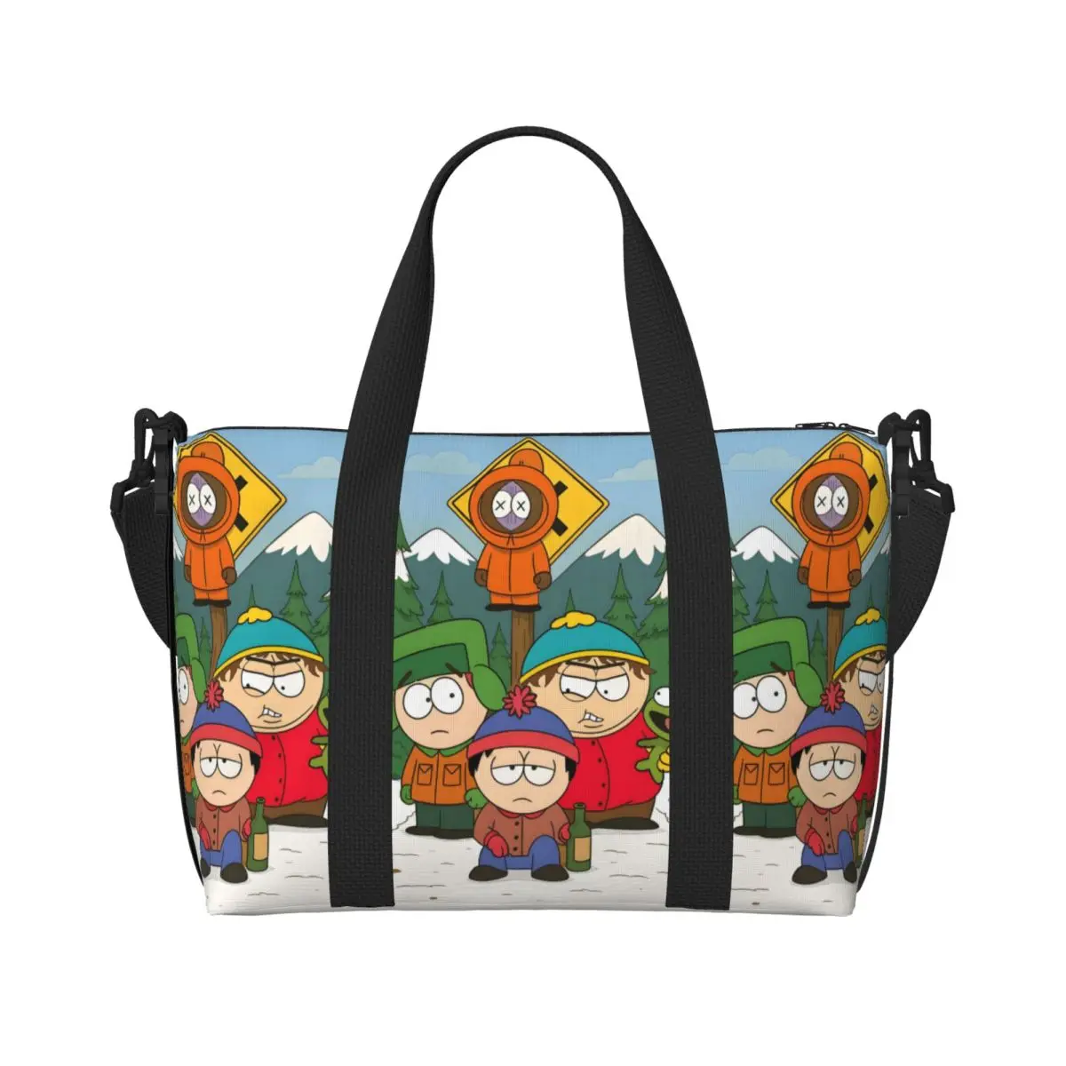 

Custom S-South Park Tote Bag for Women Large Capacity Cute Cartoon Gym Beach Travel Bags