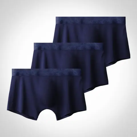 3pc 남성 속옷 얼음 실크 3D 펀치 바닥 가랑이 복서 흉터 없음 울트라 얇은 플랫 복서 여름 통기성 속옷