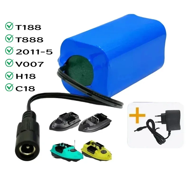 7.4V 12800mAh 18650 Batteries for T188 2011-5 T888 V007 H18 C18 Remote Control Fishing Bait Boats Spare Parts Bicycle Headlights