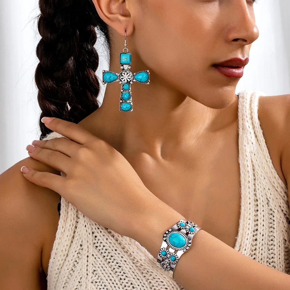 

bracelet earrings Cross Pendant Earrings For Women Korean Fashion Drop Hoop Earrings Birthday Party Jewelry Gifts