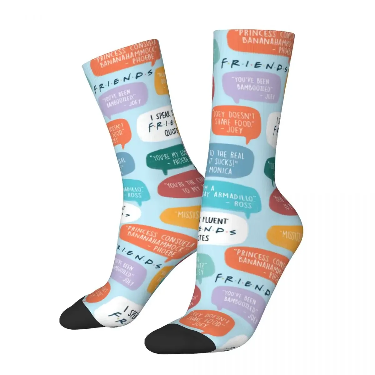 FRIENDS Quote TV Show Socks Men's Women's 3D Printing Funny Happy Socks Novelty Spring Summer Autumn Winter Socks Gift