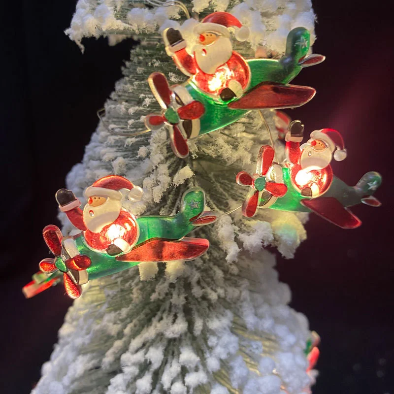 Grinalda iluminada por led com trenó de papai noel mix decorações de natal para casa enfeites de árvore de natal presentes de ano novo