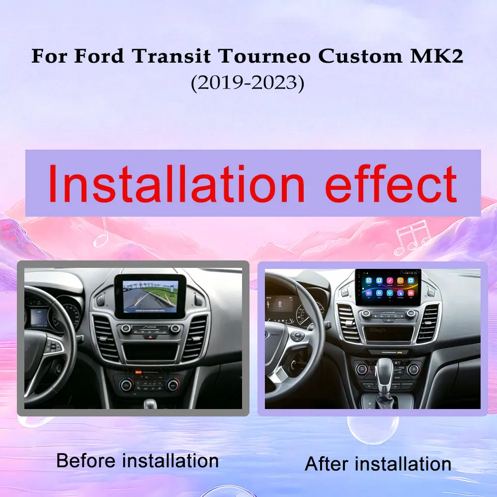Wireless CarPlay Wired Android for Ford Transit Tourneo Custom MK2 2019 - 2023 GPS Navi Car Radio Multimedia Player DSP Stereo