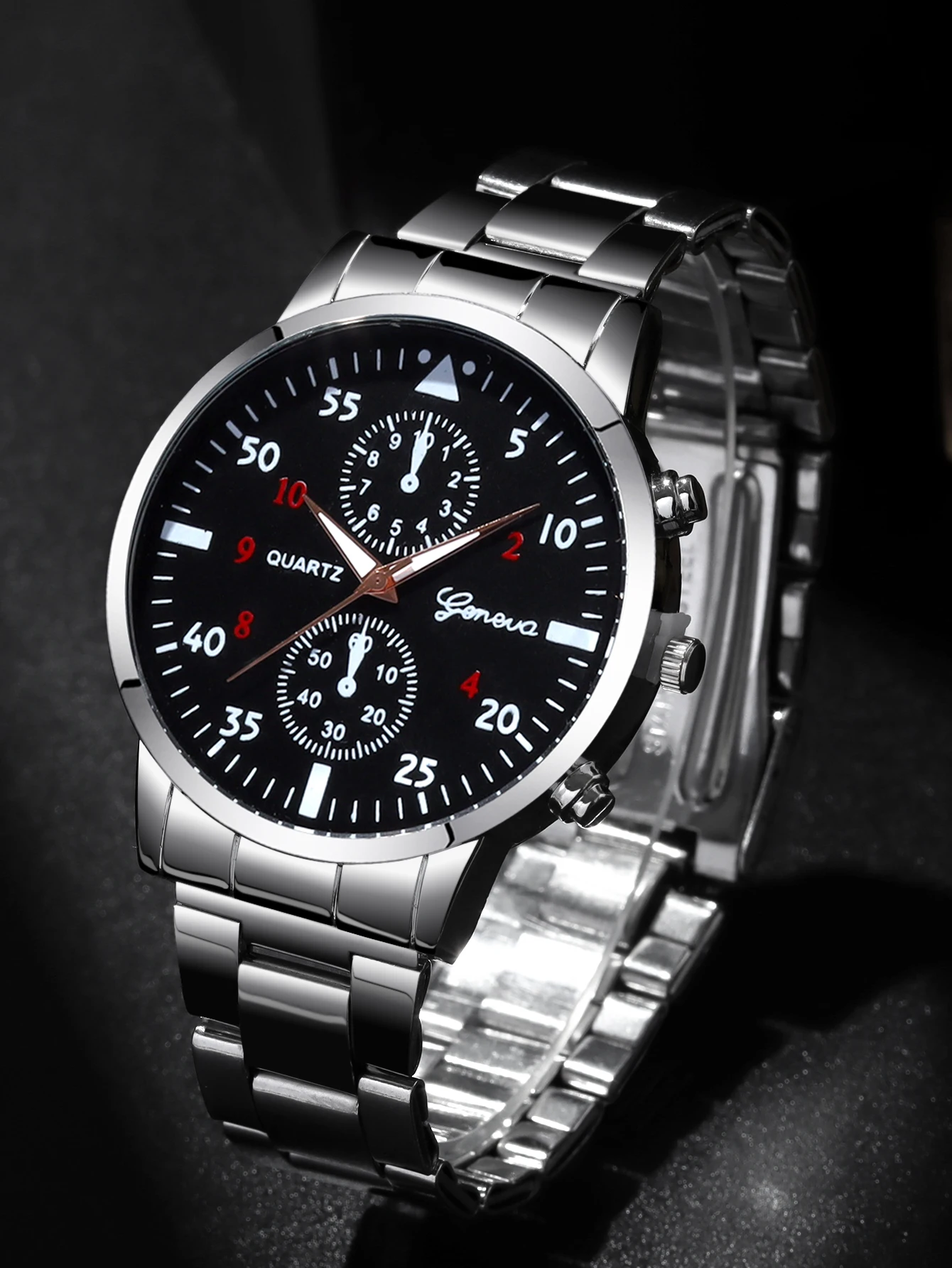 ساعة كوارتز كاجوال وعصرية للرجال مكونة من 4 قطع، ساعة كوارتز نسائية بسيطة مع مجموعة سوار مغناطيسي على شكل قلب