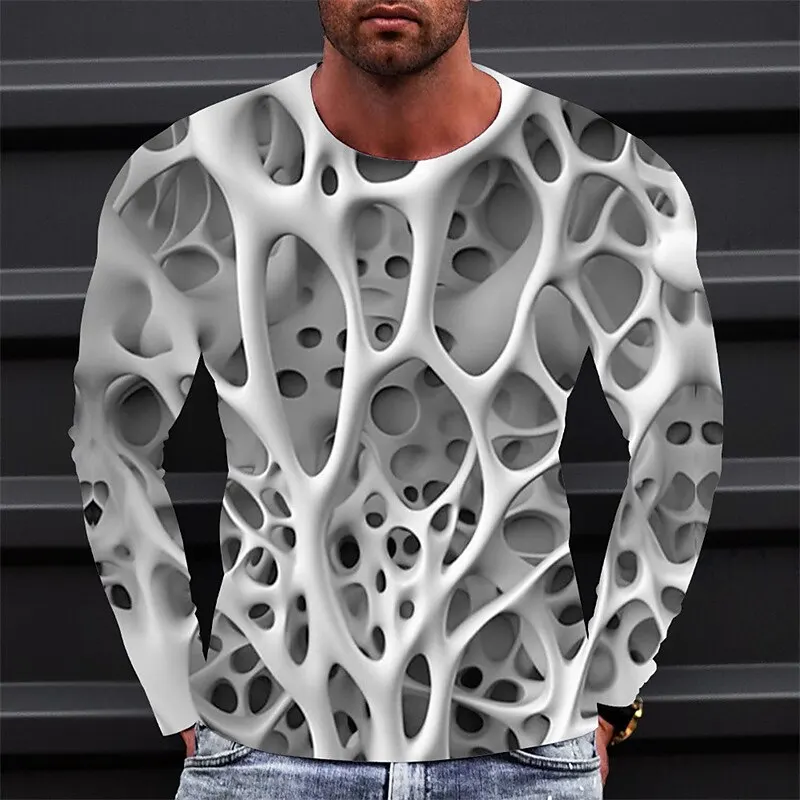 

Hip Hop Trend Harajuku Men's T Shirt Fashion Cotton Long Sleeve T-shirt Casual O-neck Loose Tops Funny 3D Print Tees Men Clothes