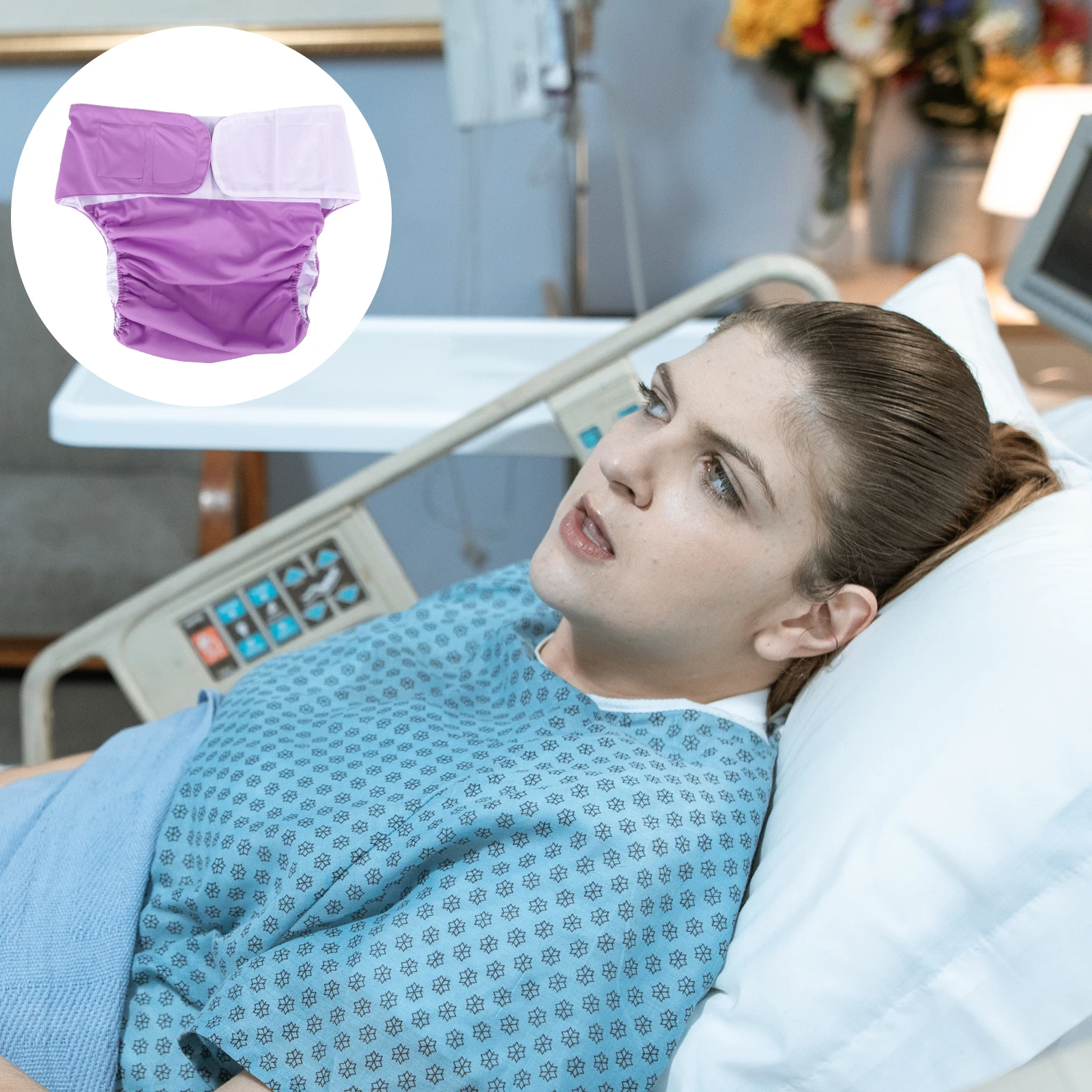 

Подгузники для взрослых, многоразовые герметичные штаны-писуар с эластичной резинкой на талии, один размер подходит для всех подгузников для пожилых людей, липкие подгузники для недержания для дома