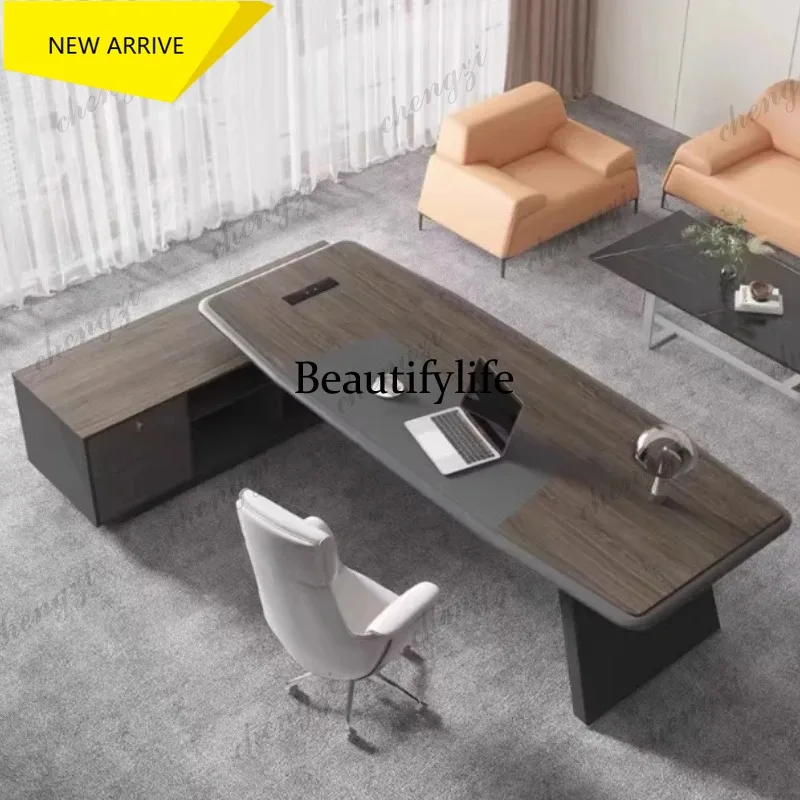 M178 TTT Luxury Wide Upgrade Office Desk Drawer Household Executive Storage Computer Desks Study Wood Black Escritorio Oficina