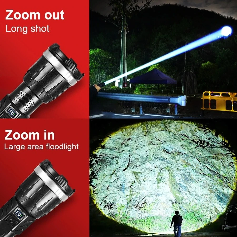 Picture 4: 19000000LM Super Powerful Flashlight Built-in Battery High Power Torch Rechargeable LED Light Big Aperture Camping COB Lantern