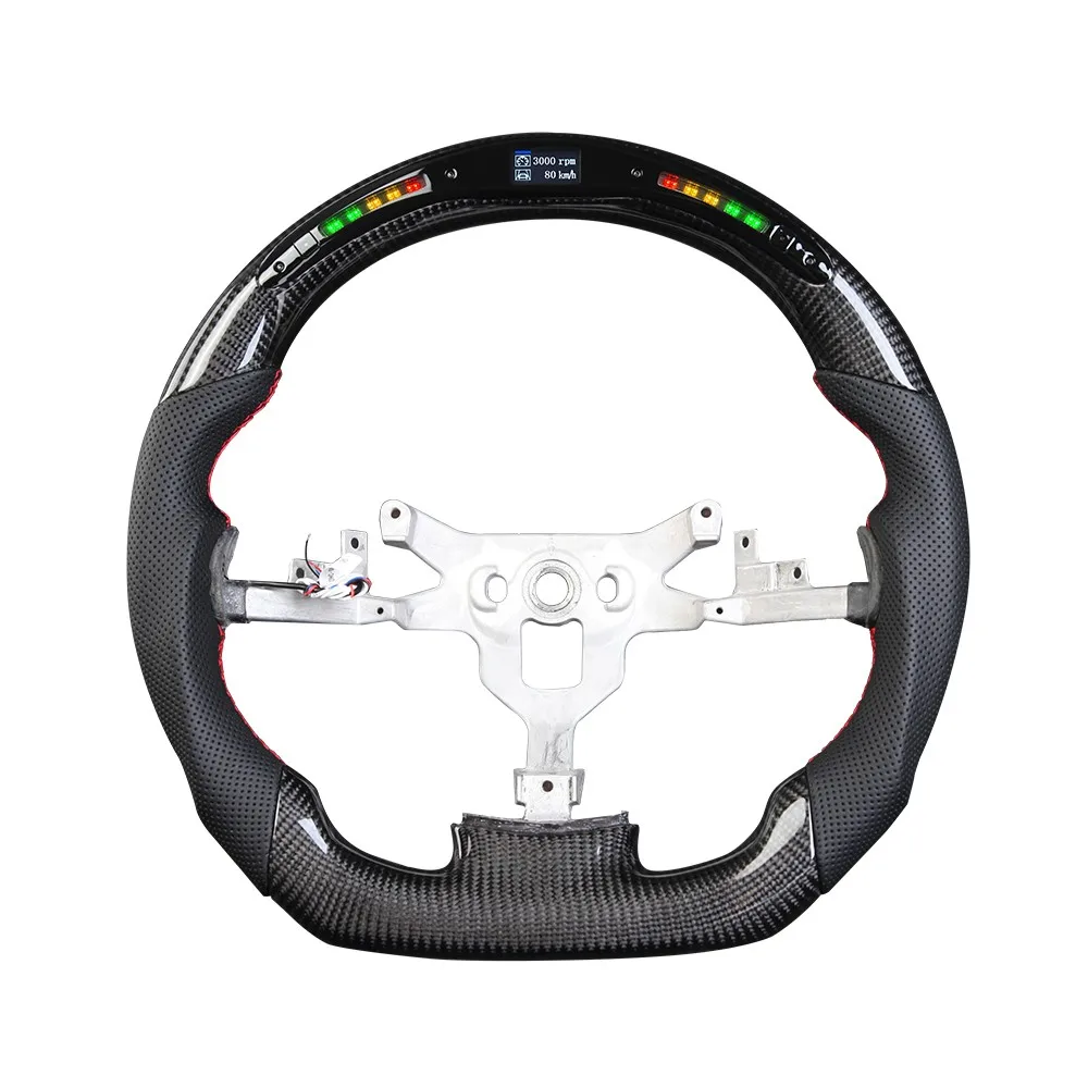 

Fit for Chevrolet Corvette C6 Z06 2006-2011 Real Carbon Fiber LED Steering Wheel Flat bottom Ships from US