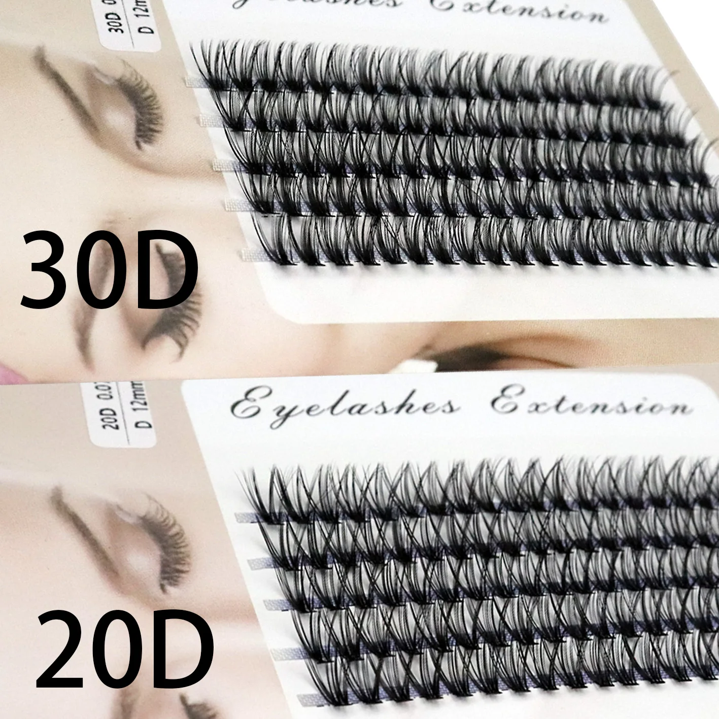 20/30/40D Cluster Eyelash Natural Soft Eyelash Extension 1 Box/100 bundle 3D individual Eyelash bunches makeup Mink Lashes Cilia