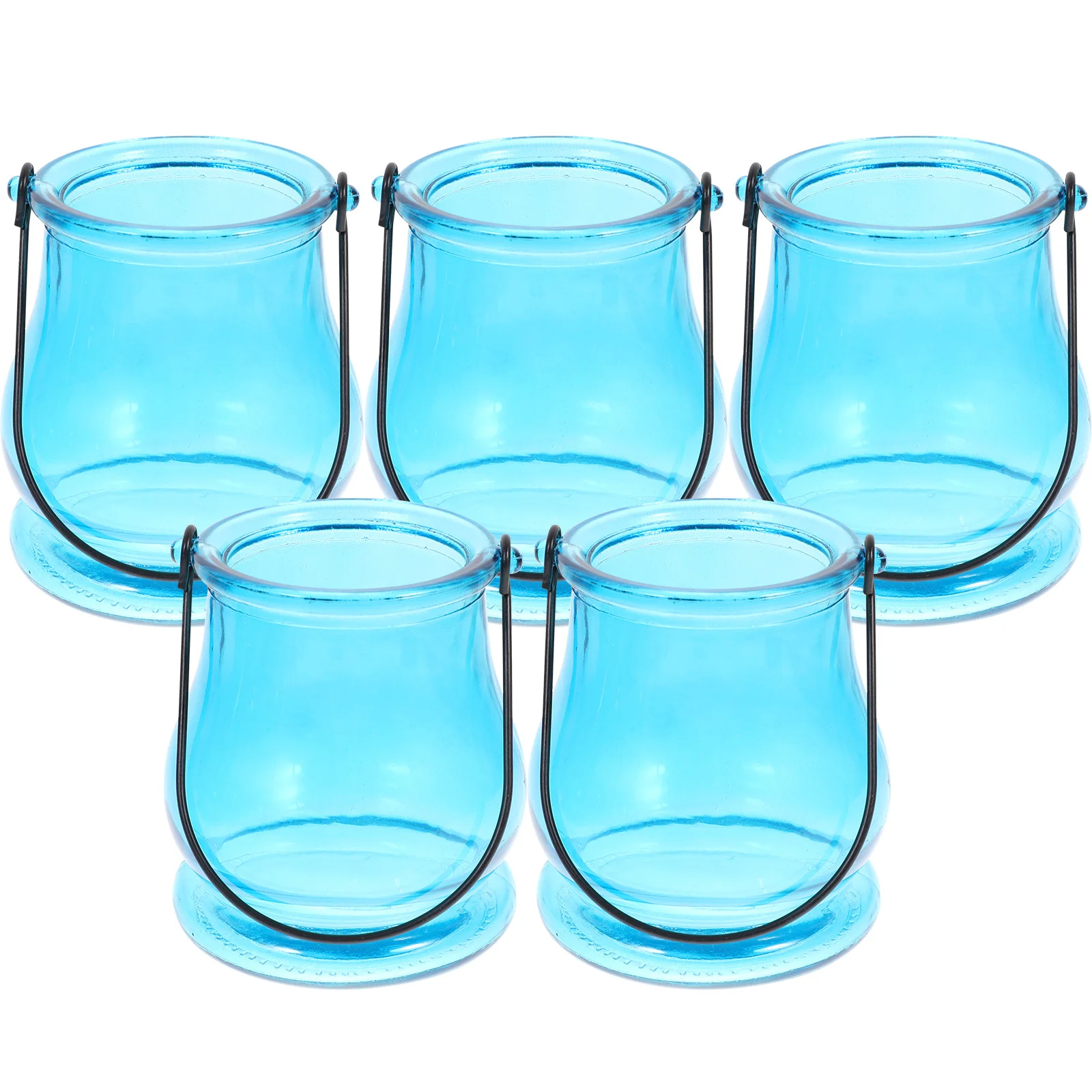 

5Pcs Hanging Glass Holder Stylish Wall Mounted Tealight Holder Perfect for Birthday Holiday Decor Wall Sconce