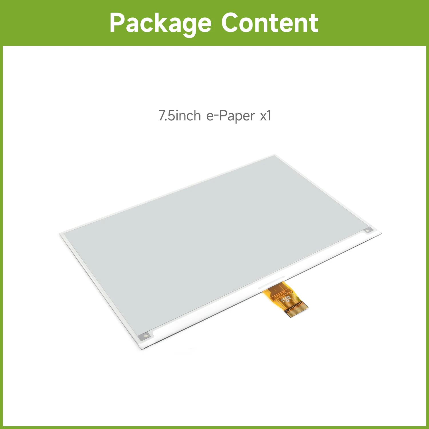 Waveshare-Ecrã E-Ink Raw, 800x480, Papel E a Preto e Branco, Interface SPI, Compatível com Raspberry Pi 2B, 3B, 3B +, Zero, W, 7,5"