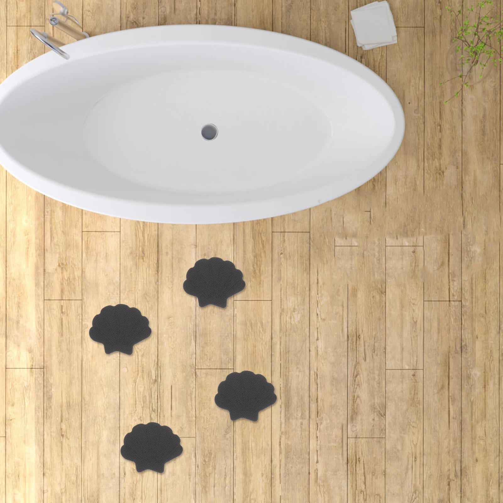 

12pcs Non Slip Stickers Shower Bath Safety Strips Rubber Cushion Bathroom Decor Shell Adhesive Decals Anti Skid Tiles Floor