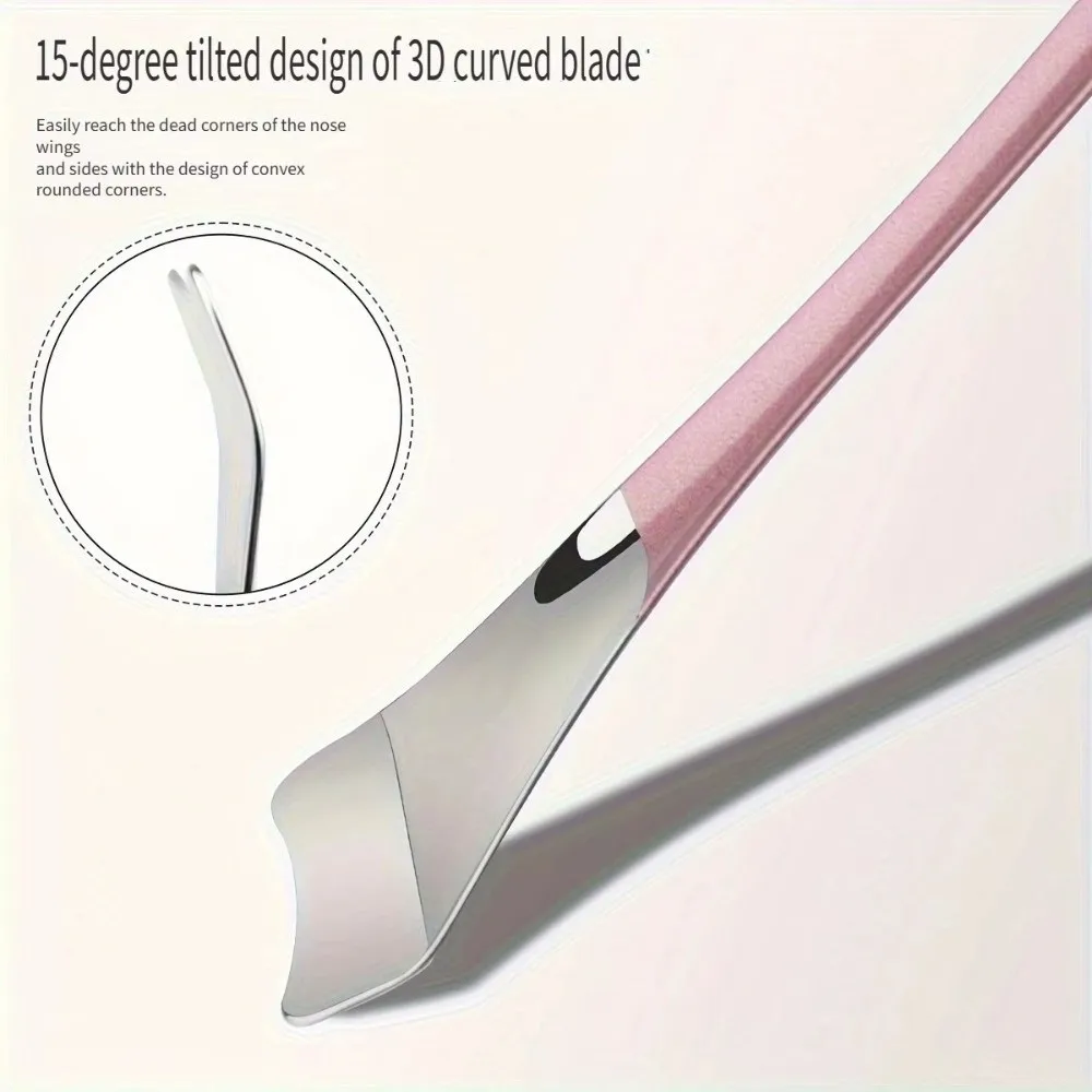 Stainless Steel Skin Pore Cleaner No Electricity Long Handle Blackhead Removal Tool No Fragrance Skin Care Tool