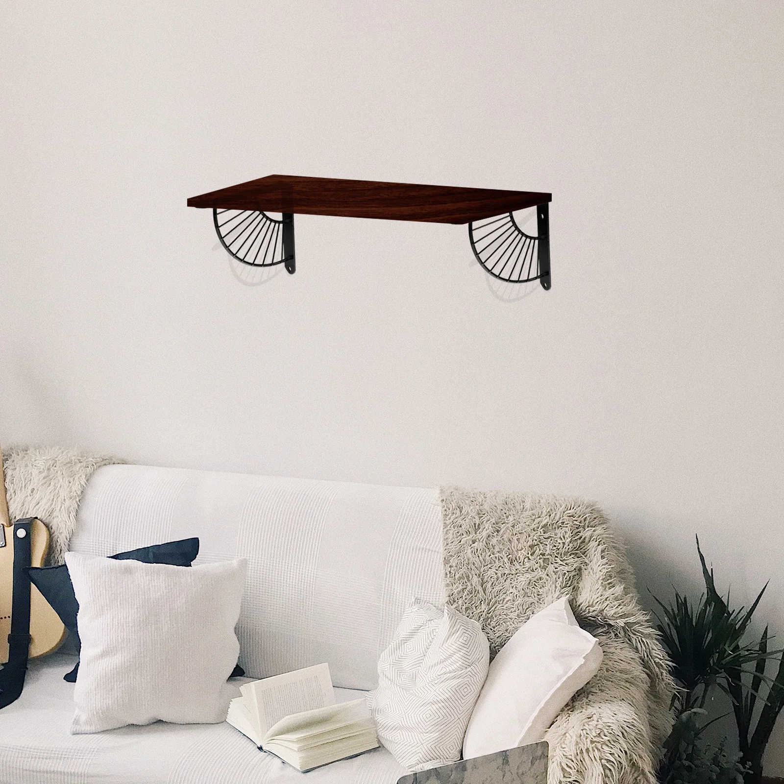 

2 Pcs Hanging Shelves for Wall Partition Rack Mounted Corner Iron Shelf Support Bracket Triangle Brackets