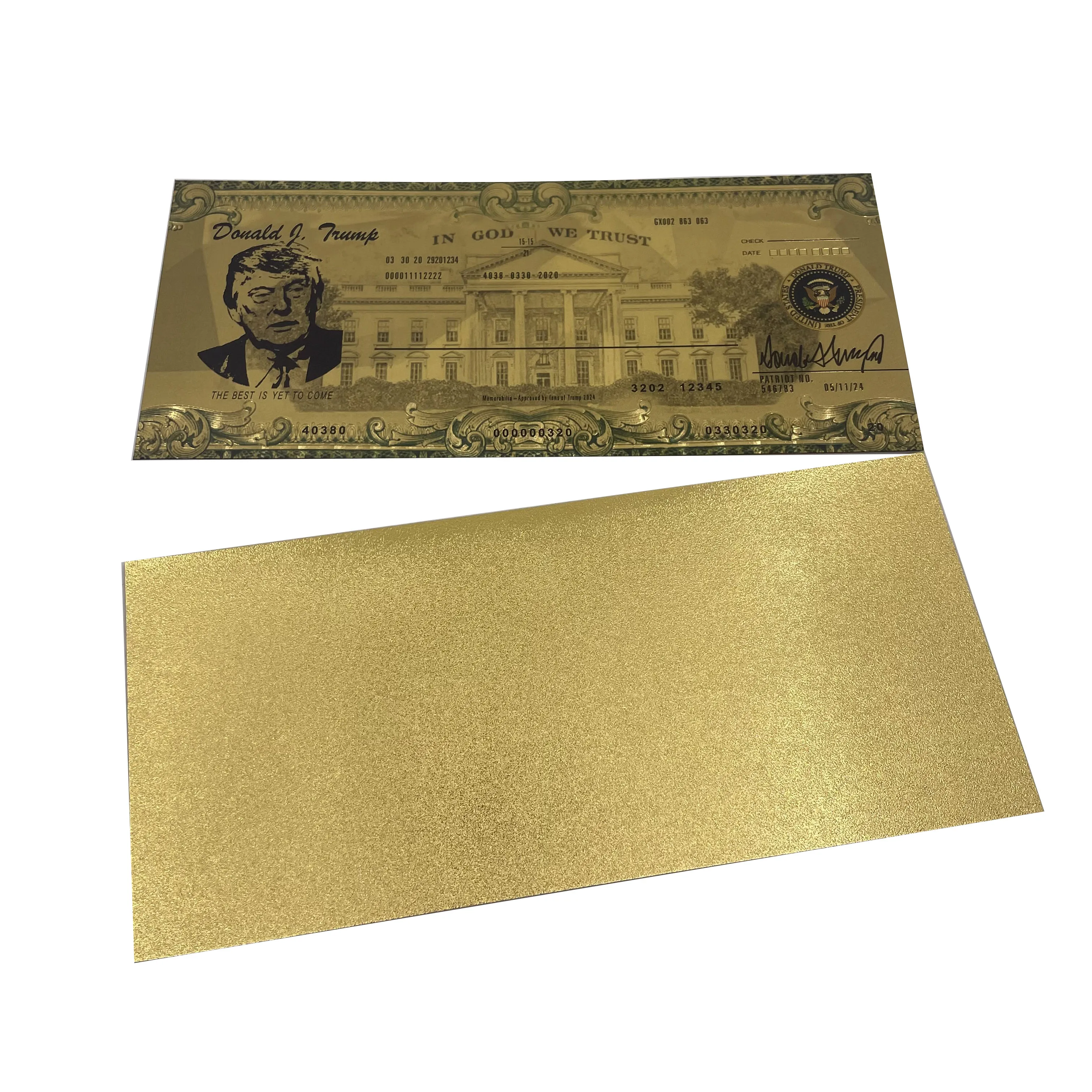 10pcs/set 2024 In god we trust trump golden check DONALD J. Trump TRB membership check VIP CARD president collectibles