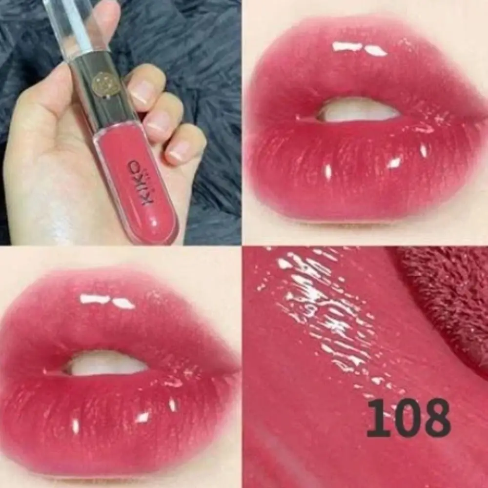 Doppelkopf Make-up Lippe neue Spiegel Gesicht Glanz Lip gloss kosmetische Make-up transparente Lippen farbe Öl Lippen glasur Lippenstifte