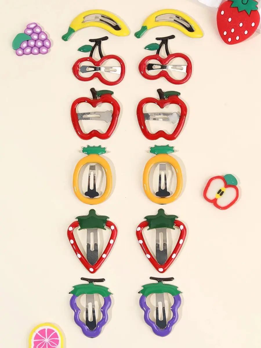 10 pièces/ensemble chaud mignon filles cheveux accessoires fruits BB pinces à cheveux côté fraise épingle à cheveux enfants quotidien style Boutique chapeaux