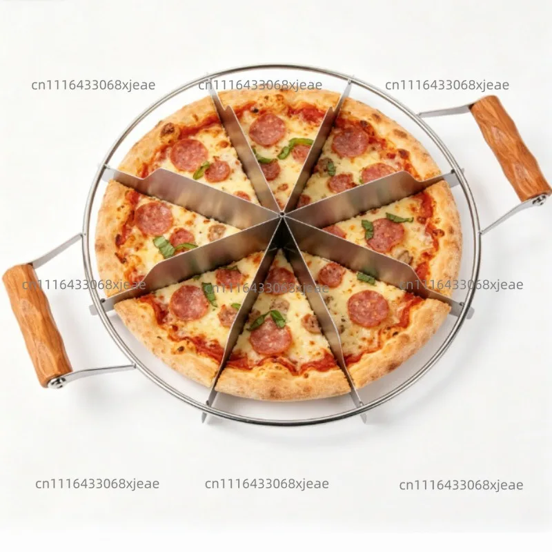 16 inch solid wood handle stainless steel cake cutter, pizza cutter, bread cake splitter, kitchen baking utensils