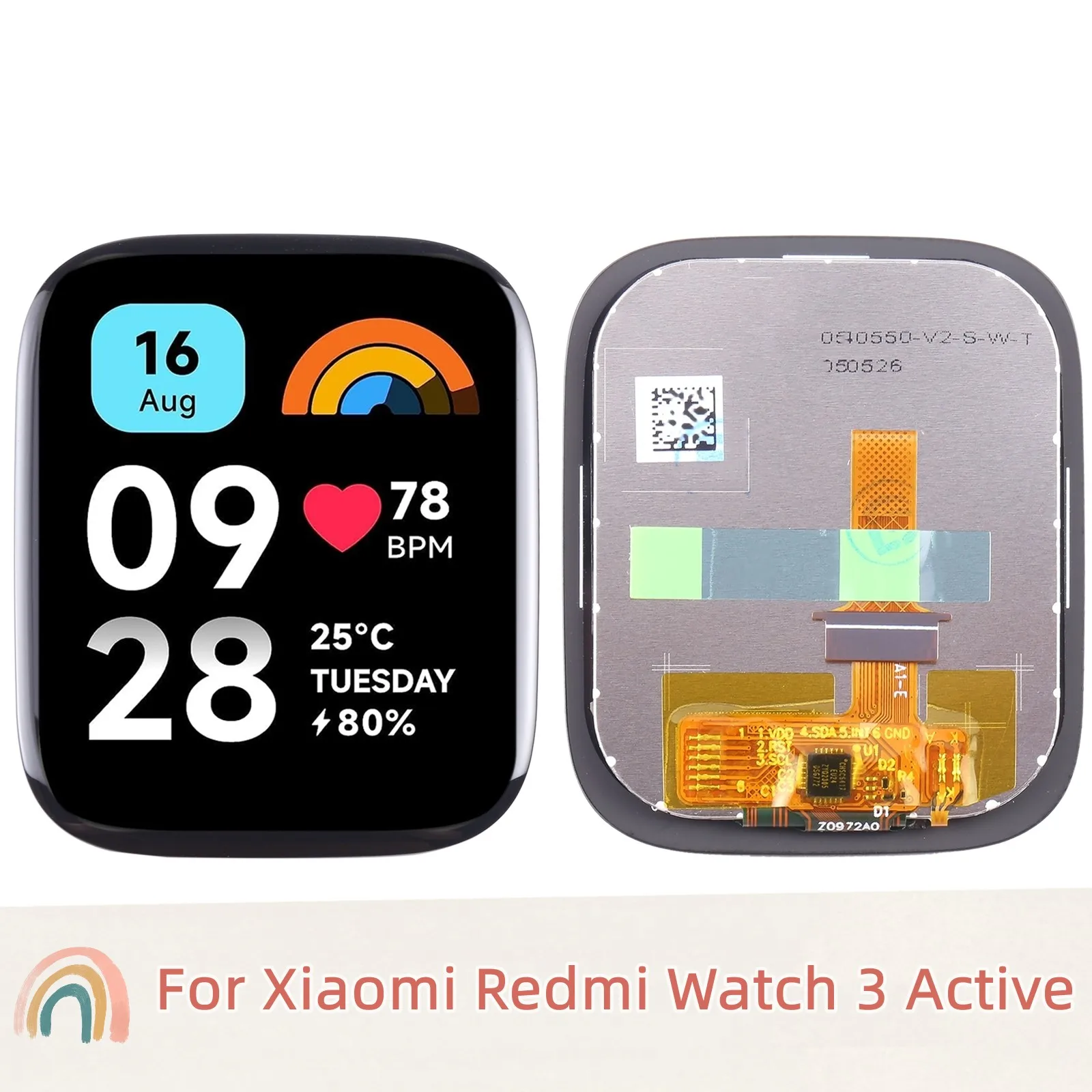 Original LCD Screen for Xiaomi Redmi Watch 3 Active with Digitizer Full Assembly Watch LCD Screen Repair Replacement Part