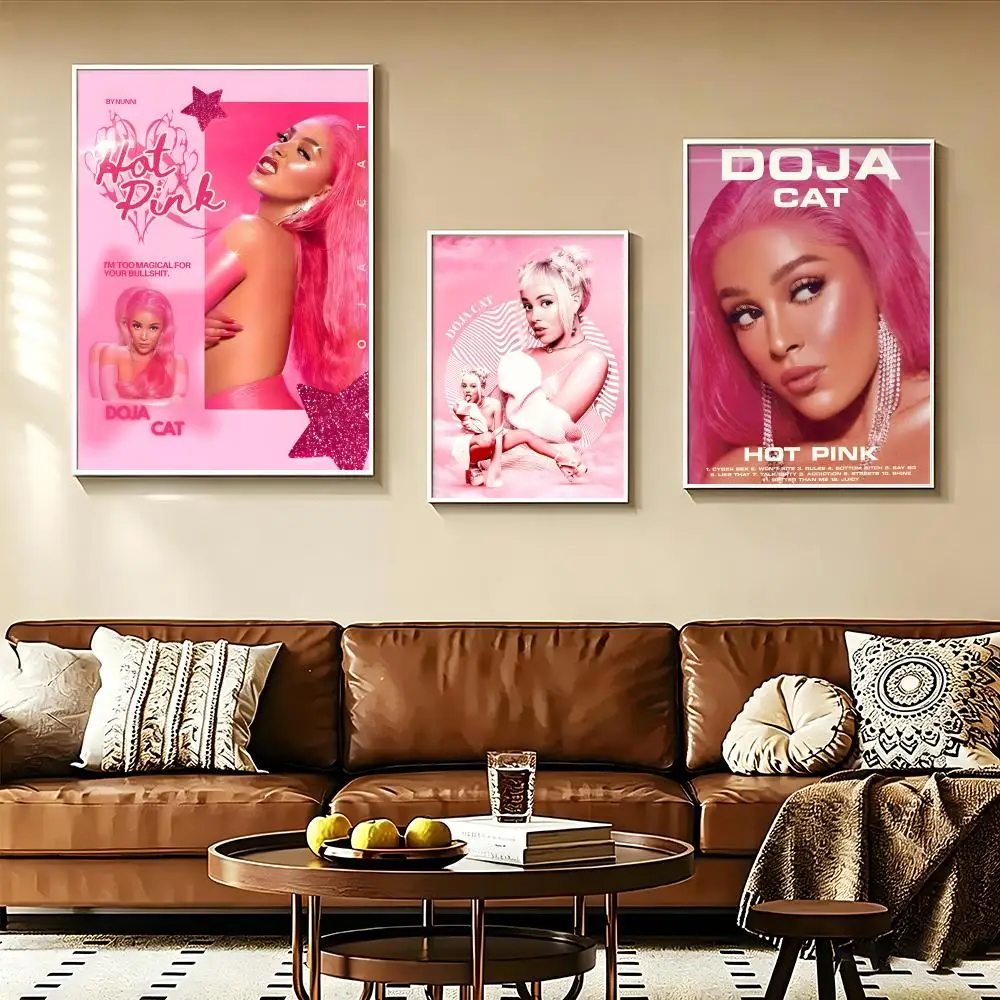 Music D-Doja C-Cat Poster Self-adhesive Paper Print Home Living Room Bedroom Entrance Bar Cafe Art