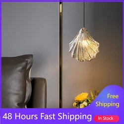 Shell Glass Pendant Lights Bedroom Bedside Bathroom Hanging Lamp Decoration Ceiling Chandeliers Restaurant Hotel Home Decor Deco