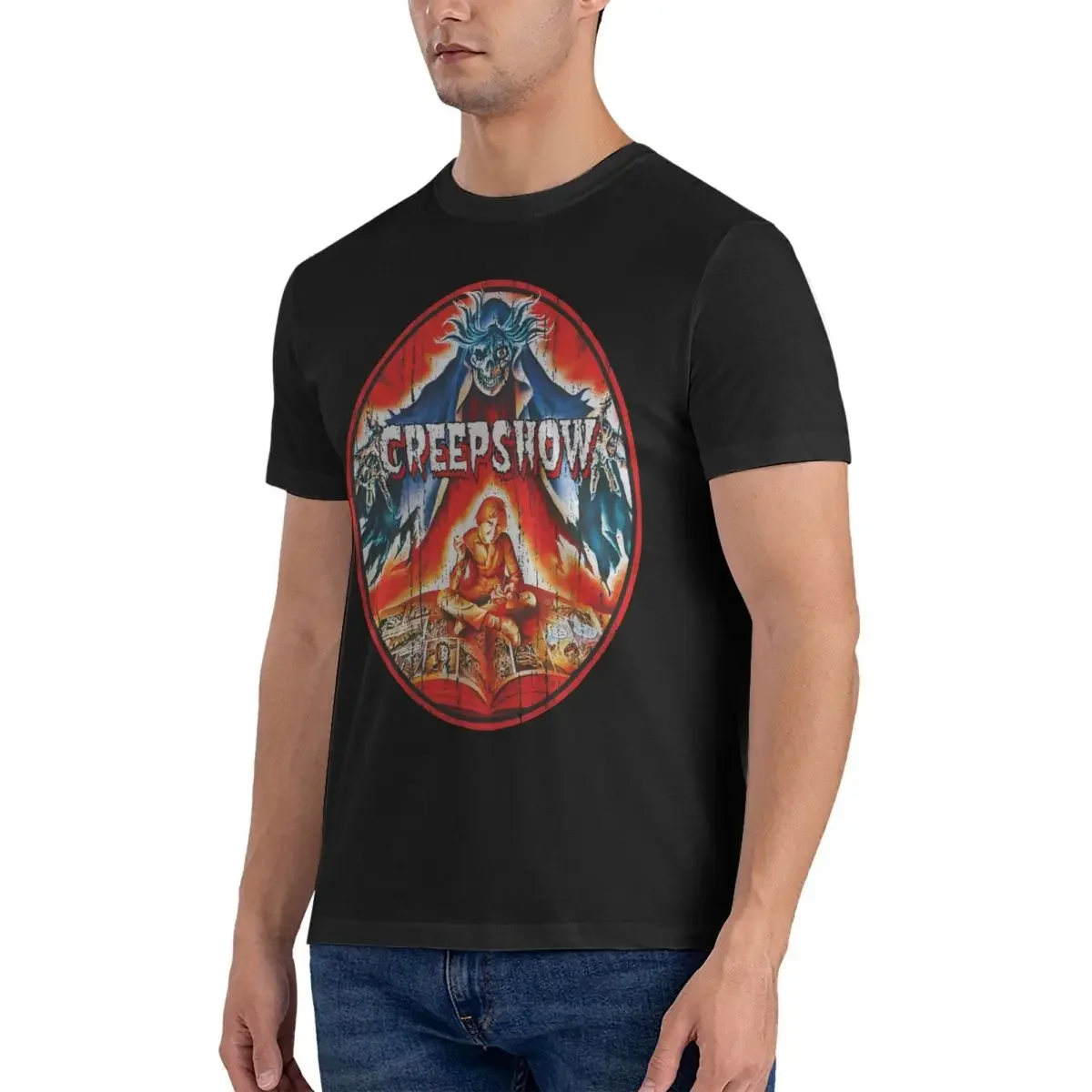 Men Creepshow Horror Retro T Shirts Creepshow Cotton Clothing Creative Short Sleeve O Neck Tees Printed T-Shirts