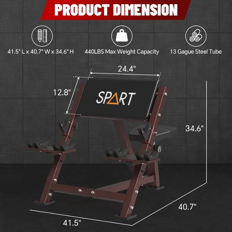 مقعد تجعيد الواعظ مع شريط تجعيد EZ ومجموعة أطباق وزن 90 رطل، ذراع جالس معزول، دمبل الحديد، محطة العضلة ذات الرأسين، حليقة ذات الرأسين #2