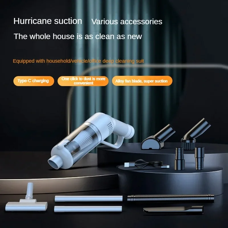 Handheld Cleaning Machine Wireless Car Vacuum Cleaner for Home Mini Portable Wet and Dry Use Cleaners Appliances Car Accessory