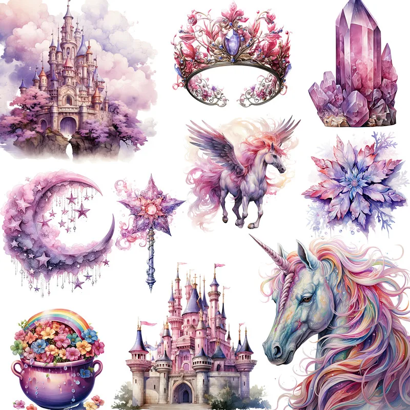 20Pcs/Pack Unicorn Castle Sticker DIY Craft Scrapbooking Album Junk Journal Decorative Stickers