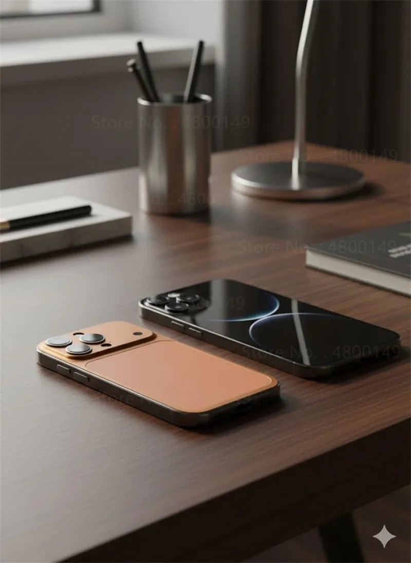 Fotografia 7: Capa Traseira de Metal para iPhone 17 Pro Max (compatível com iPhone 16, 15, 14, 13 Pro Max, 16 Pro, 15 Pro, 17 Pro) com Adesivo Conversor de Capa Traseira