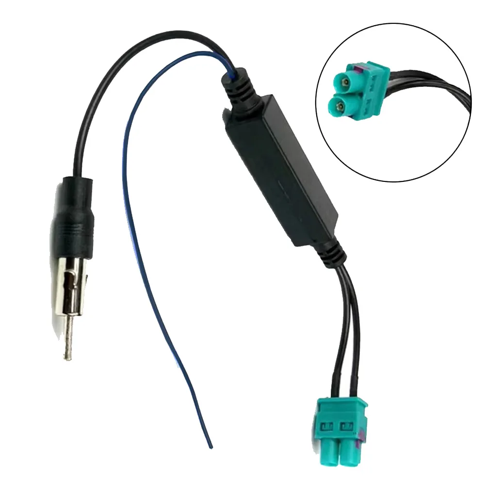 NEWEST Car Dual FAKRA RF Radio Antenna Adapter With Amplifier For RNS510/RCD510/310/Golf/MK5/MK6/Passat B6/B7/Tiguan