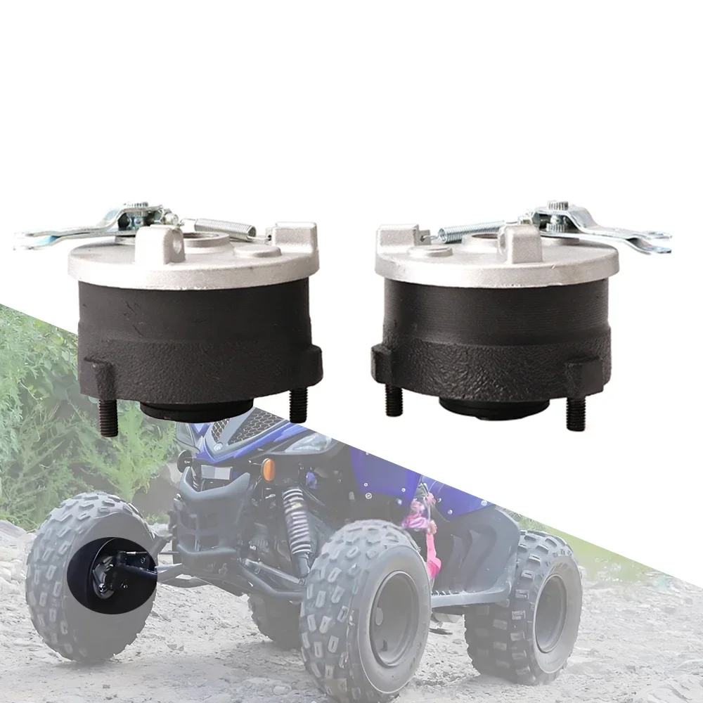 78mm*3 Stud Left/Right Drum Brake Assembly Wheel Hub With Pads Cover for 50cc-150cc Go Kart UTV Buggy Quad dirt Bike Parts