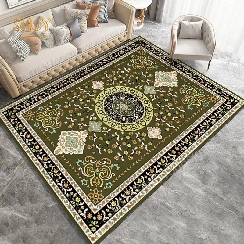 Luxury Court Persia Carpet Large Area Living Room Home Floor Mat Decoration Vintage Table Sofa Lounge Cafe Non-slip Washable Rug