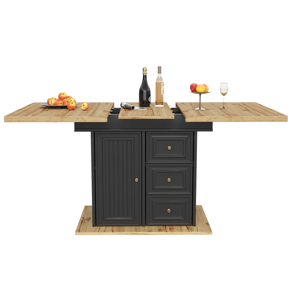 PINGGO LED-Esstisch 110(140)x80x75cm Holztisch für 6 Personen für Küche, Esszimmer, Terrasse, Garten – Detail 17