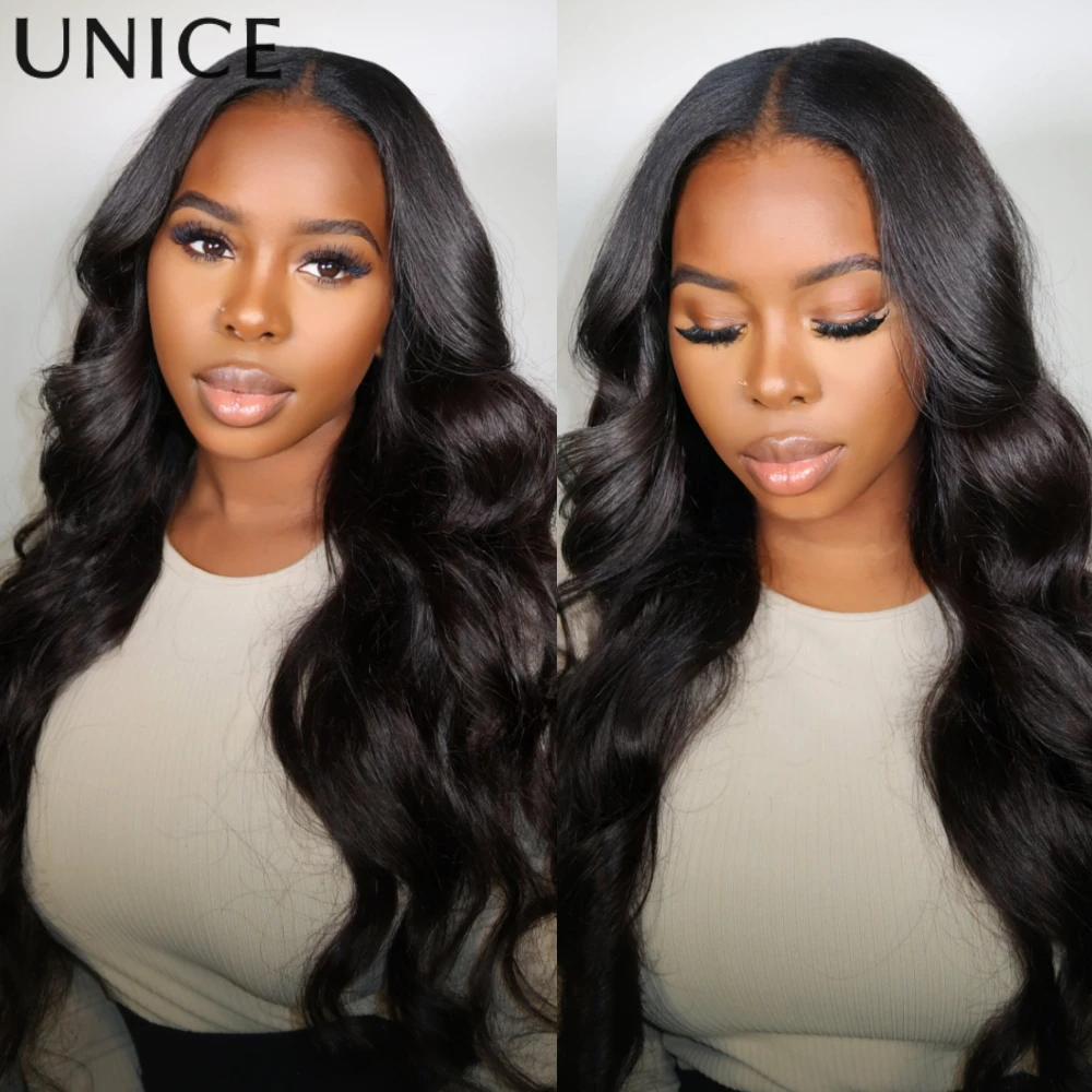 UNice 30Inch Body Wave V Part Wig With Drawstring & Seamless Hairline 100% Human Hair Wigs Beginner Friendly Glueless Wigs