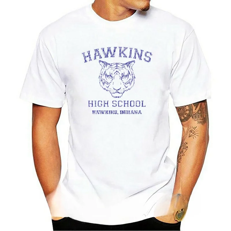 539 Hawkins High School Mens Tops Tee T Shirt Crewneck Funny Costume Stranger Tv Show Things Funny T-Shirt Custom Screen Printed