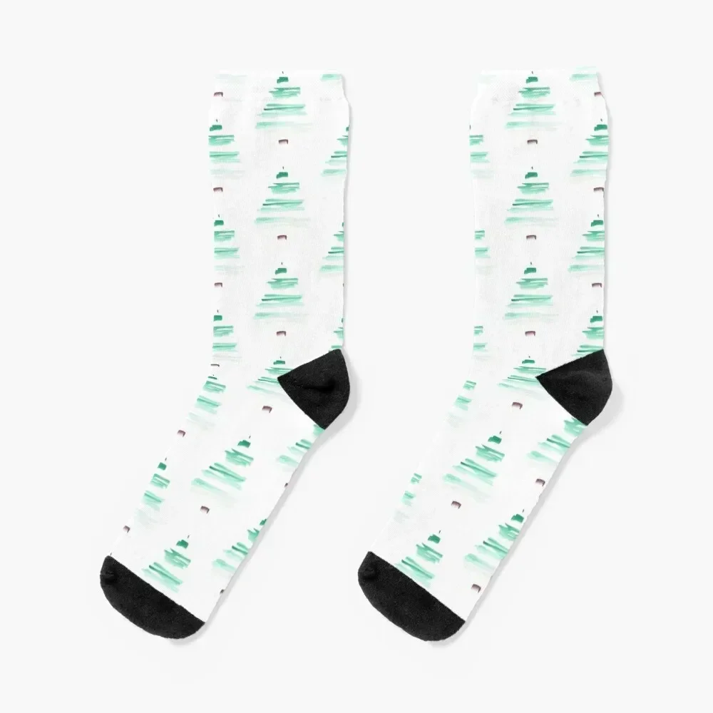 Minimalist Christmas Tree Socks loose Sports heated floral Boy Child Socks Women's